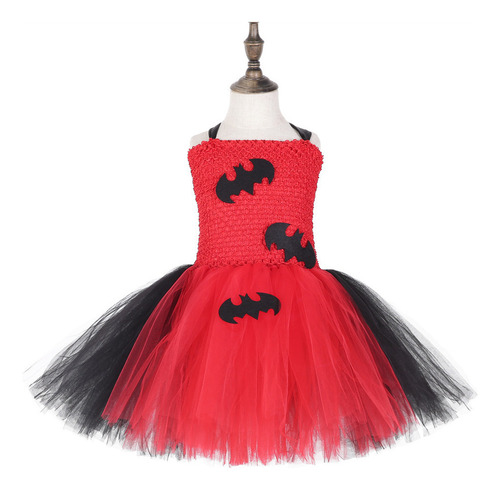 Vestido De Malla De Bateo Para Niñas Estilo Halloween