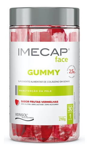 Colágeno Imecap Face Gummy 210g C30 Gomas - Verisol Frutas Vermelhas