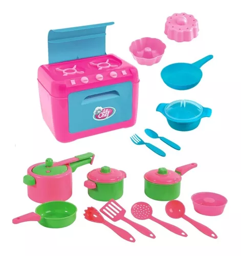 Kit Jogo De Cozinha Infantil Completo Para Comidinha Le Chef