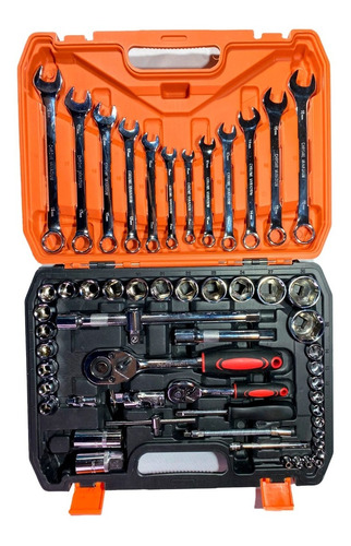 Set Kit Caja Juego Copas Y Llaves Ratchets Profesional 61 Pz