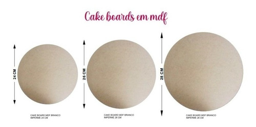 Cake Board Para Bolos Em Mdf 28cm Impermeável