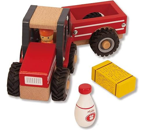 Woodenedu Juguetes De Tractor De Madera Para Niños Pequeños
