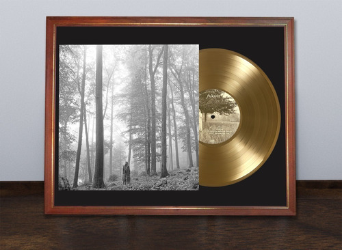 Taylor Swift Folklore Tapa Lp Y Disco Oro En Cuadro