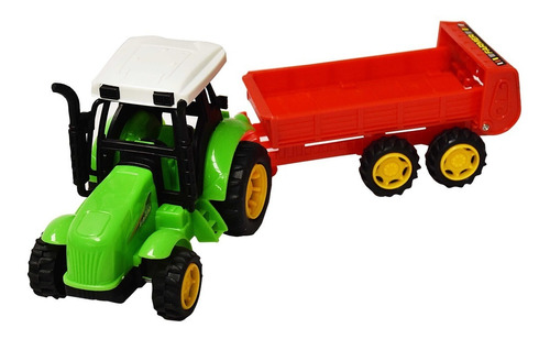 Tractor Chico A Fricción Con Tráiler 28 Cm-   10384