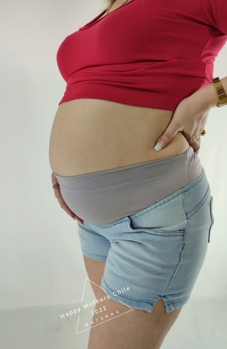 Short Maternal Embarazada Mezclilla Elasticado