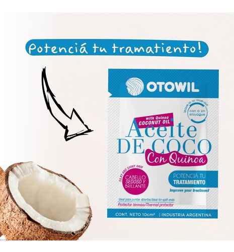 Imagen 5 de 10 de Protector Termico Aceite De Coco C/ Quinoa Caja X48uni.