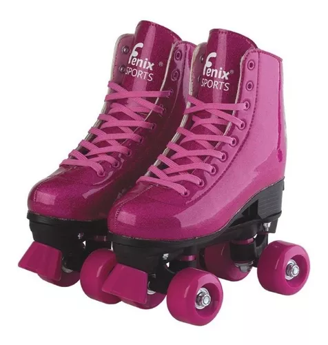 Patins Roller Skate 4 Rodas Ajustáveis Azul/branco Tam.30 a 33