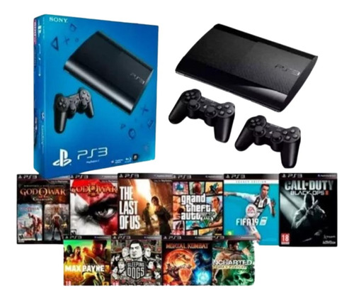 Ps3 Super Slim 1000gb+2 Controles+ Garantia÷ Listo Para Usar (Reacondicionado)