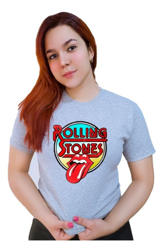 Polera Dama Estampada 100%algodon Rolling Stone De Colores