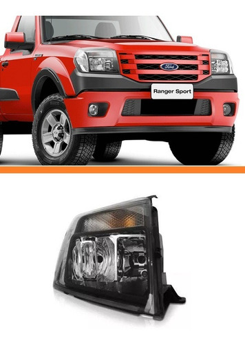 Farol Ranger 2010 11 12 Máscara Negra Ford Ranger Direito