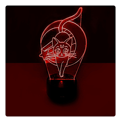 Luna Sailor Moon Lámpara Base Negra Con App Synkitt