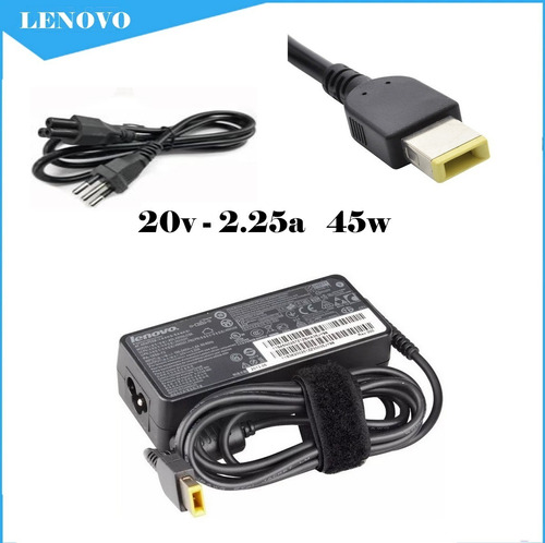 Cargador Lenovo 20v 2,25a Rectangular 