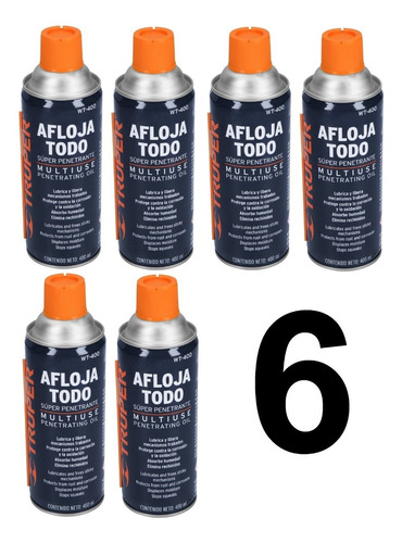 Aceite Aflojatodo En Aerosol 400 Ml Truper 13471 Paquete 6p.