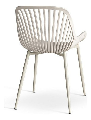 Set De 4 Sillas De Plastico Comedor Modernas Cassias Tino Liso Beige Beige