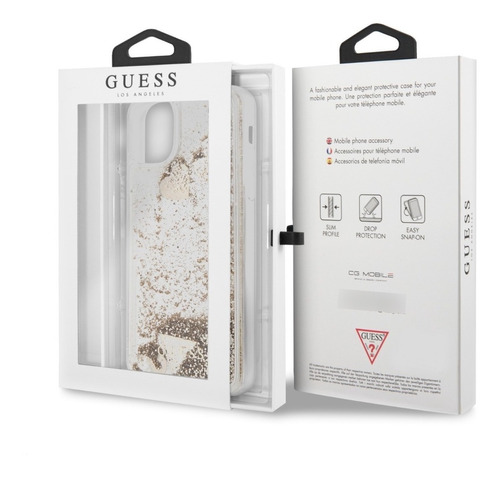 Funda Protector Guess Glitter Gold Para iPhone 13 6.1