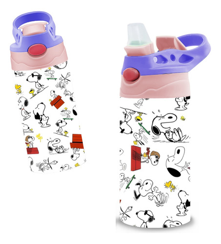 Termo Infantil Snoopy Acero Inoxidable Doble Capa 320 Ml Lila