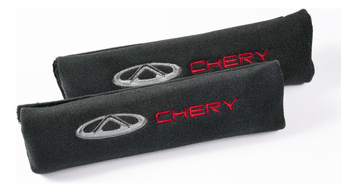 Protectores Cubre Cinturones Tela Gris Logo Chery Bordado