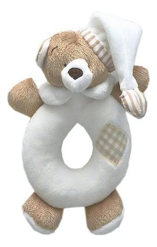 Chocalho Para Bebês Urso Nino Creme Zip Toys