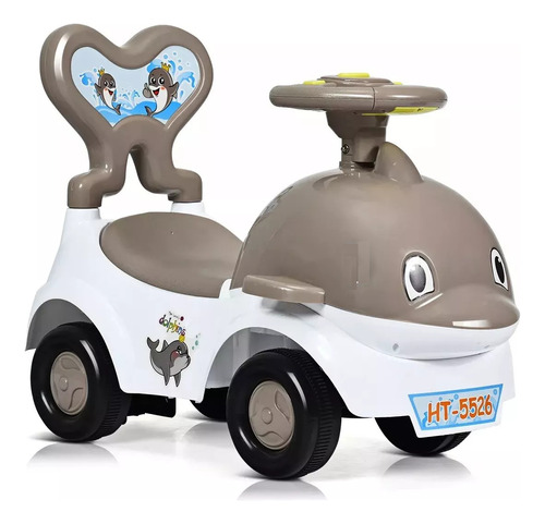 Carro Montable Con Luces Y Sonido Delfin Blanco Para Niños