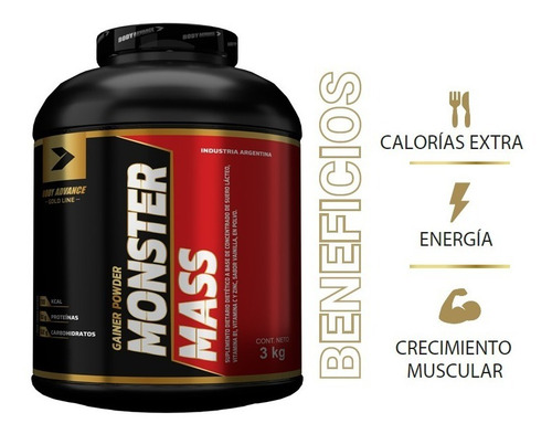 Imagen 3 de 4 de Mass Gainer 3 Kg. Ganador De Peso. Body Advance