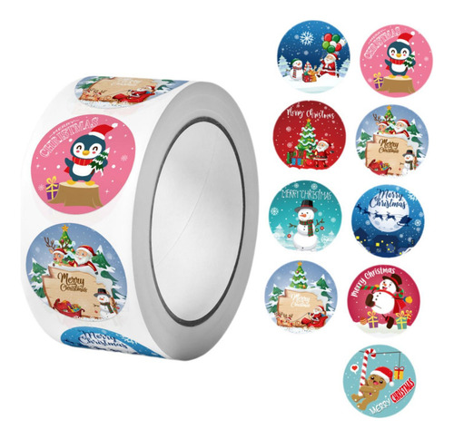 Rollo De Pegatinas Navideñas, Pegatinas Navideñas Estilo A