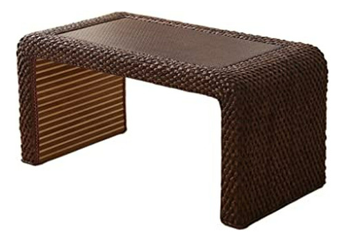 Mesa De Café De Ratán Para Sala De Estar, Balcón O Ventana (