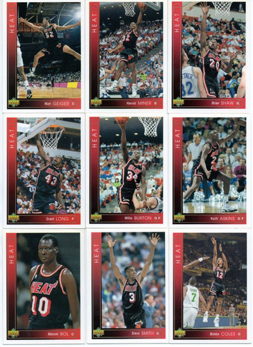 1993-94 Upper Deck Set ( 10 ) Tarjetas Miami Heat