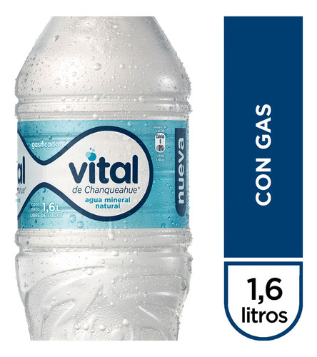 Agua Mineral Con Gas  Vital 1.6 Lt(12uni)super