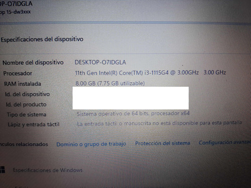 Laptop Hp 15dw3500la Core-i3-1115g4+8gbddr4+256gbnvme+1tbssd Rojo (Usado)