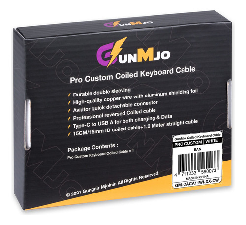 Cabo Usb-c Para Usb-a Em Espiral Personalizado Para Teclado