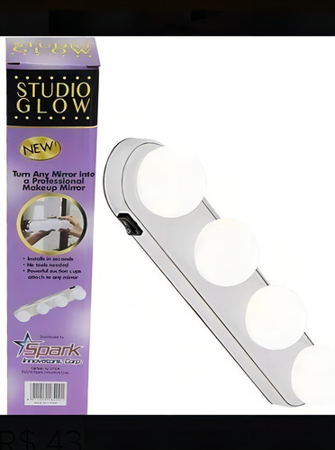 Studio Glow Luz De Espelho Camarim Led 4 Lampadas Portátil