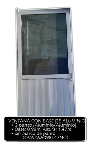 Puerta 100x248cm, De Aluminio, Con Medio Paño De Cristal.