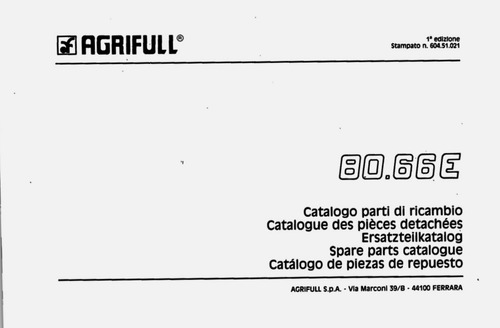 Manual De Repuestos Tractor Fiat 80.66e