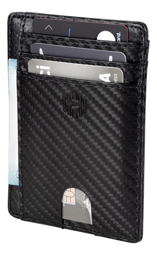 Billetera Hombre Ultra Delgada De Cuero Bloqueo Rfid Hardley