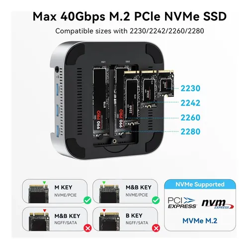 Acasis 40 Gbps Mac Mini M4 Dock & Stand Com Gabinete Ssd De