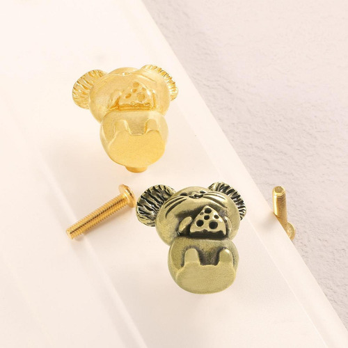 Manija De La Puerta Del Cajón De La Estatuilla Del Mini Oro
