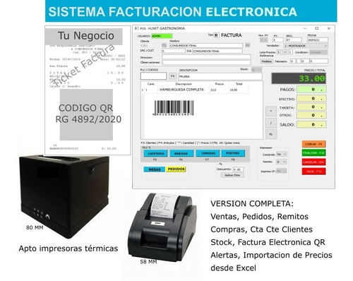 Sistema Pos Factura Electronica + 1 Puesto Acceso Remoto