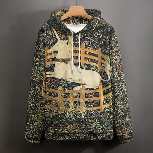 Sudadera Con Capucha 3d De Moda El Unicornio Está En Cautive