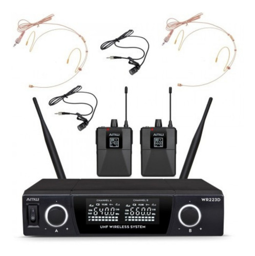 Amw Bu230 Microfone Sem Fio Duplo Uhf Digital 2a.2l