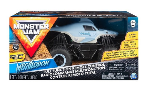 Monster Jam Autos Con R/c Megalodon A Escala 1:24 - Lanus