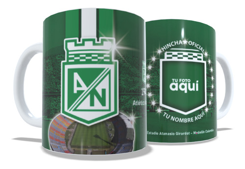 Pocillo Taza Mug Personalizado Atlético Nacional Medellín