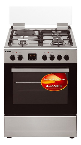 Cocina Combinada 3+1 James Con Disco Y Horno Electrico C25 Color Acero inoxidable