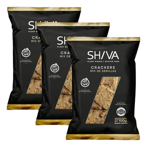 Galletitas Crackers Shiva Mix De Semillas 100 Gr. Pack X3