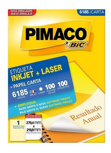 Etiqueta Pimaco Inkjet + Laser - 6185 01270