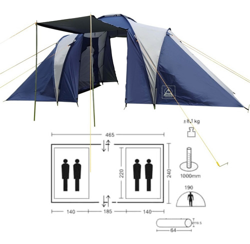 Imagen 1 de 8 de Carpa Estructural Arye 2 Dormitorios, Comedor 4 Personas 474