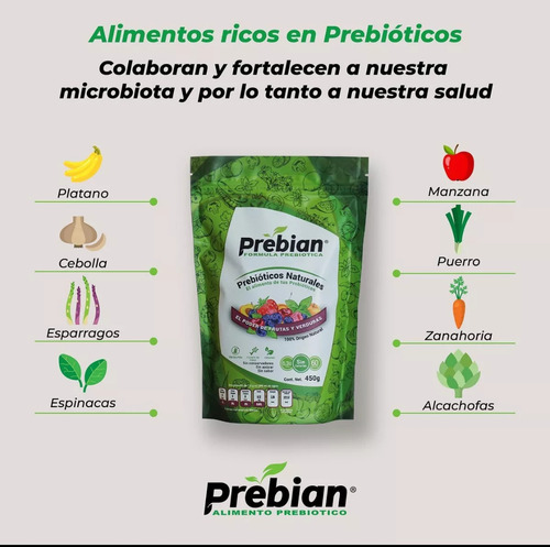 Prebian Prebióticos Veganos Sin Azúcar
