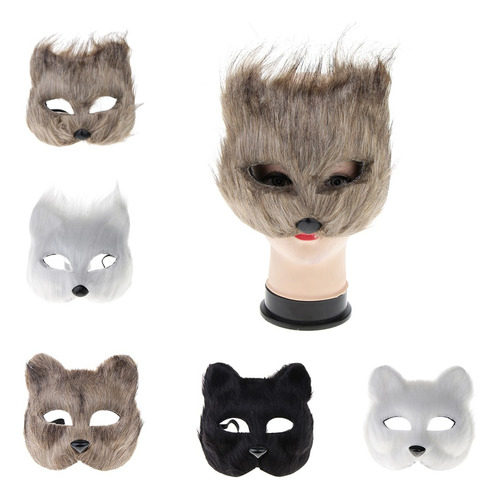 Máscara De Halloween Masquerade Props Animal Half Face Para