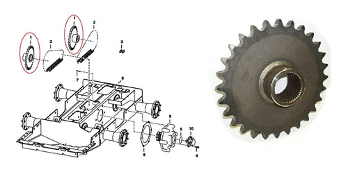 Sproket Engrane Bobcat S250 843 853 863 873 883