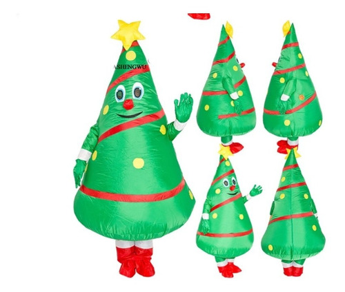 Imagen 5 de 6 de Disfraz Inflable Arbol Navidad Adultos Fiesta Halloween