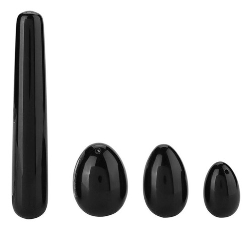 3 Huevos De Obsidiana Negro Natural Yoni Kegel Ejercicio + 1